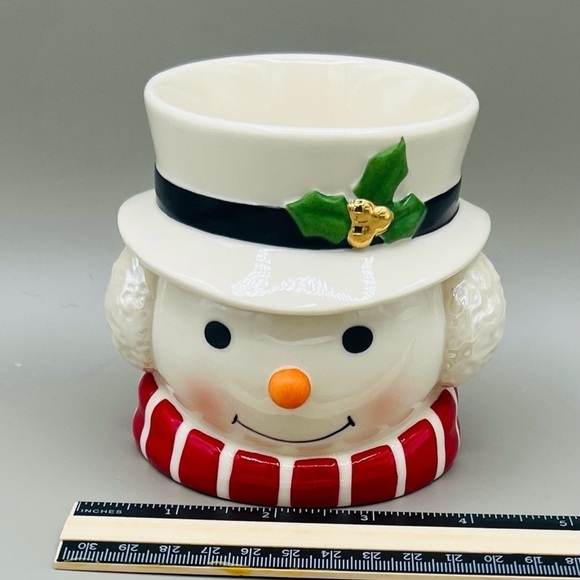 Lenox Snowman Figural Christmas Holiday Candle Holder with Tea Light Candle NIB - Picture 8 of 10